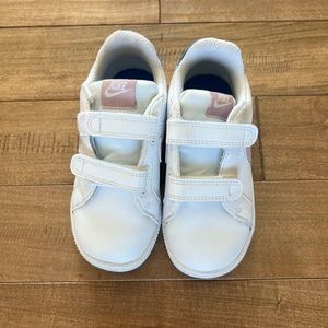 Nike white tennis shoes size 8 toddler girl